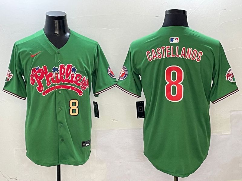 Men Philadelphia Phillies #8 Castellanos Green Fourth generation Joint Name Nike 2025 MLB Jersey style 2->philadelphia phillies->MLB Jersey